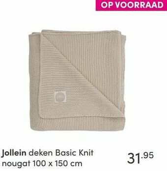 Baby & Tiener Jollein deken basic knit nougat aanbieding