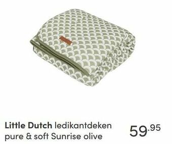 Baby & Tiener Little dutch ledikantdeken pure + soft sunrise olive aanbieding