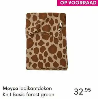 Baby & Tiener Meyco ledikantdeken knit basic forest green aanbieding