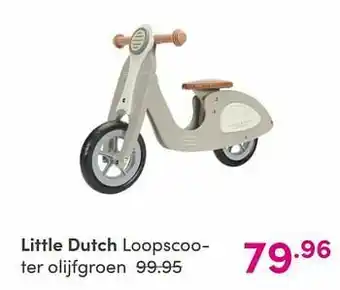 Baby & Tiener Little dutch loopscoo ter olijfgroen aanbieding