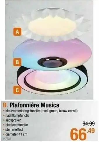 Plafonnière musica