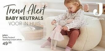 Baby & Tiener Jollein teddy fauteuil beanbag cream white aanbieding