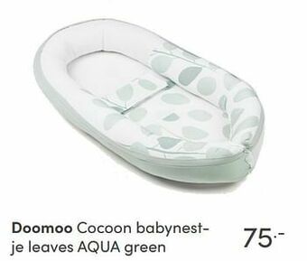 Baby & Tiener Doomoo cocoon babynestje leaves aqua green aanbieding