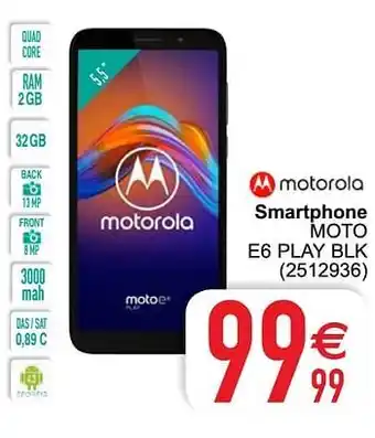 Cora Motorola smartphone moto e6 play blk aanbieding