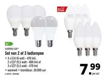 Set van 2 of 3 ledlampen Livarno Lux