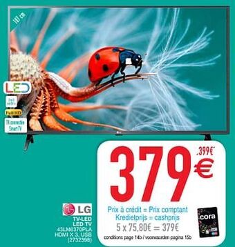 Cora Lg tv-led led tv 43lm6370pla aanbieding