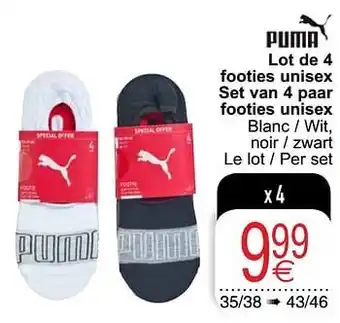 Lot de 4 footies unisex