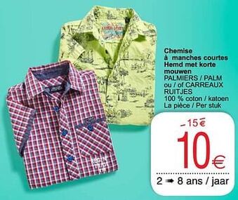 Cora Chemise à manches courtes hemd met korte mouwen aanbieding