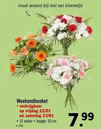 Lidl Weekendboeket met 15 stelen aanbieding