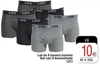 Cora Lot de 6 boxers homme léo aanbieding