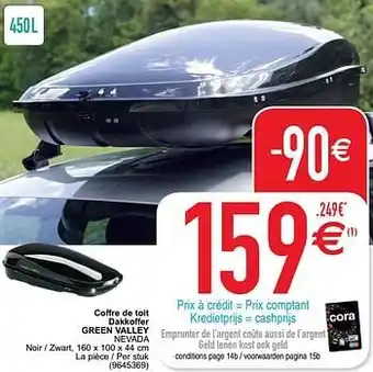 Cora Coffre de toit dakkoffer green valley nevada aanbieding