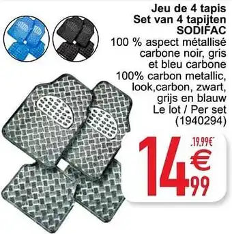 Cora Jeu de 4 tapis set van 4 tapijten sodifac aanbieding