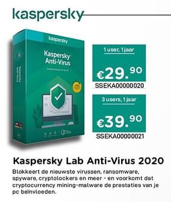 CompuDeals Kaspersky lab anti-virus 2020 aanbieding