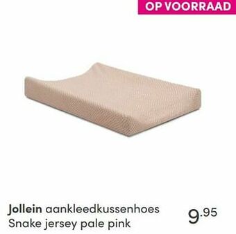 Baby & Tiener Jollein aankleedkussenhoes snake jersey pale pink aanbieding