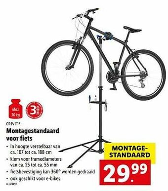 Lidl Montagestandaard voor fiets aanbieding