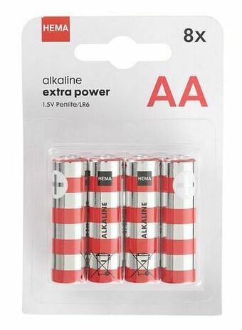 HEMA HEMA 8-pak AA Batterijen aanbieding
