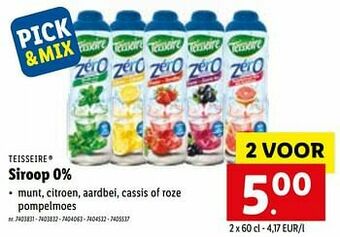 Lidl Siroop 0% aanbieding