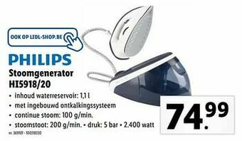 Lidl Philips stoomgenerator hi5918-20 aanbieding