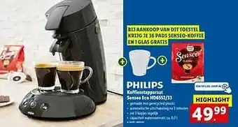 Lidl Philips koffiezetapparaat senseo eco hd6552-33 aanbieding