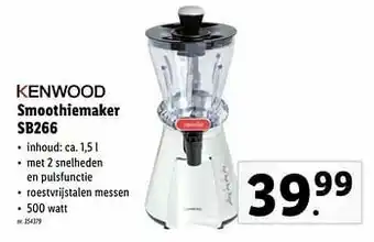 Lidl Kenwood smoothiemaker sb266 aanbieding
