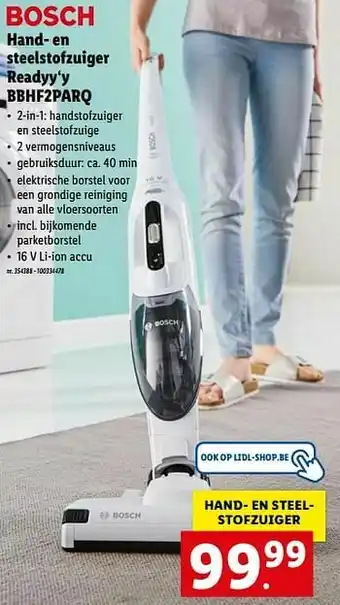 Lidl Bosch hand- en steelstofzuiger readyy‘y bbhf2parq aanbieding