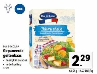 Lidl Gepaneerde geitenkaas aanbieding