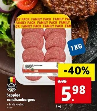 Lidl Sappige rundhamburgers aanbieding