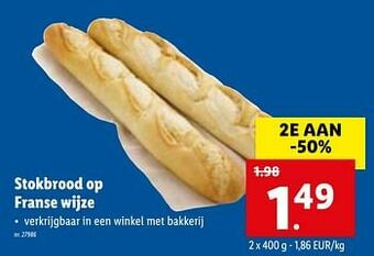 Lidl Stokbrood op franse wijze aanbieding