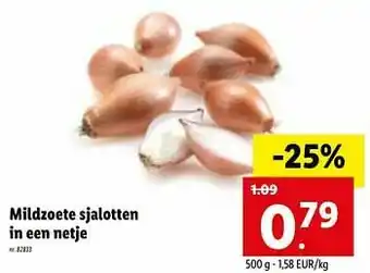Mildzoete sjalotten in een netje