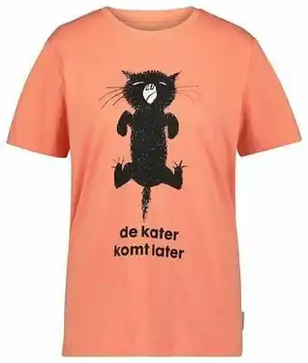 HEMA HEMA Dames T-shirt Siepie Kater Komt Later Koraal (koraal) aanbieding