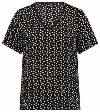 HEMA HEMA Dames Top Stippen Zwart (zwart) aanbieding