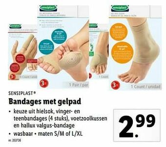 Bandages met gelpad