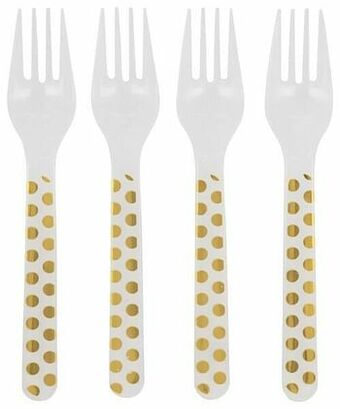 HEMA Plastic Vorken Herbruikbaar - Gouden Stippen - 4 Stuks