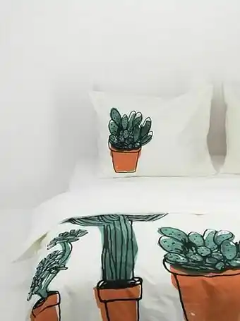 HEMA HEMA Dekbedovertrek - Zacht Katoen - Wit Cactus Multi (multi) aanbieding
