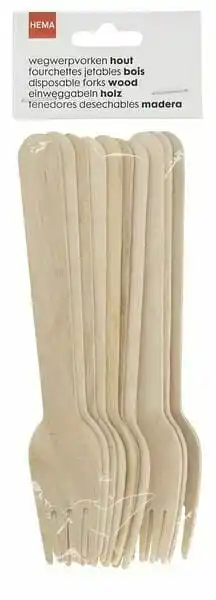 HEMA HEMA Wegwerpvorken Hout 10 Stuks aanbieding