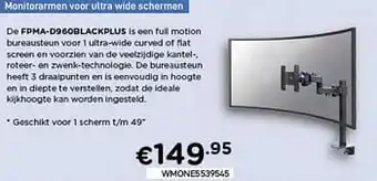 CompuDeals Newstar monitor bureausteunen fmpa-d960blackplus aanbieding