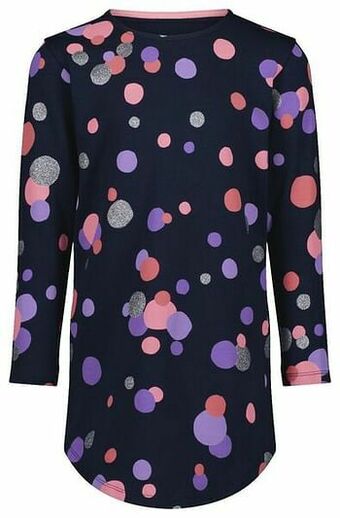 HEMA HEMA Kinderjurk Stippen Donkerblauw (donkerblauw) aanbieding