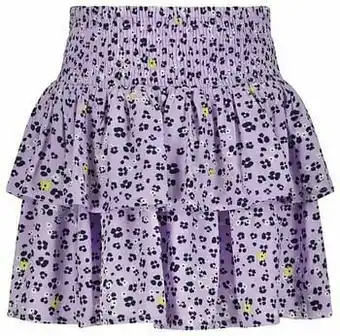 HEMA HEMA Kinderrok Volant Bloemen Paars (paars) aanbieding