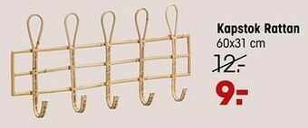 Kwantum Kapstok rattan aanbieding