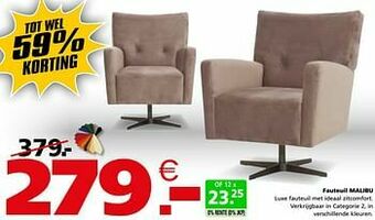 Seats and Sofas Fauteuil malibu aanbieding