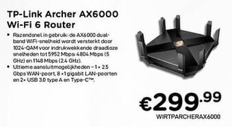 CompuDeals Tp-link archer ax6000 wi-fi 6 router aanbieding