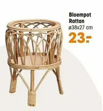 Kwantum Bloempot rattan aanbieding