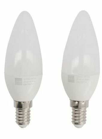 HEMA HEMA LED Lamp 40W - 470 Lm - Kaars - Mat - 2 Stuks (wit) aanbieding