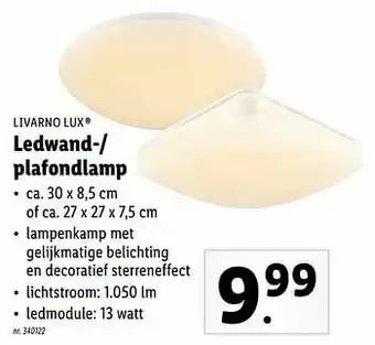Lidl Livarno lux ledwand-- plafondlamp aanbieding