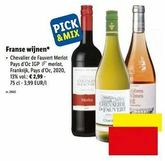 Lidl Chevalier de fauvert merlot pays d’oc igp aanbieding