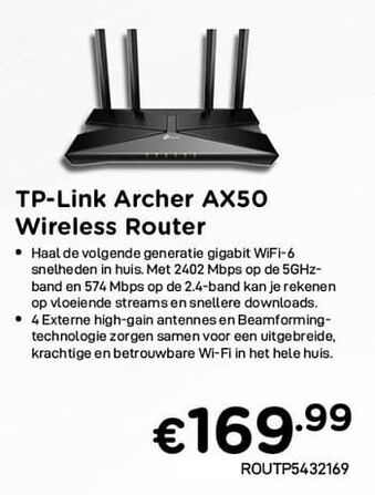 CompuDeals Tp-link archer ax50 wireless router aanbieding