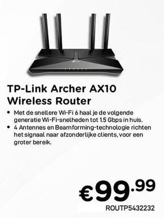 CompuDeals Tp-link archer ax10 wireless router aanbieding