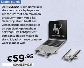CompuDeals Newstar laptop stands nsls100 aanbieding