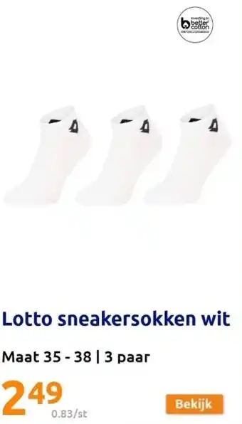 Action Lotto sneakersokken wit aanbieding