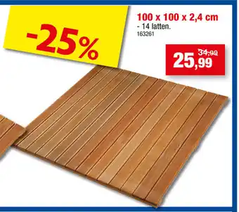 Hubo Tegel Hardhout 100 x 100 x 2,4 cm aanbieding